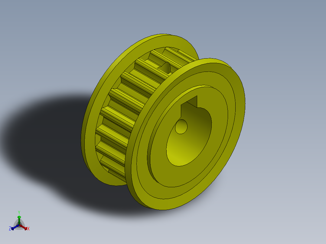 同步带轮HTPA20S5M100-A-N10正等轴测图