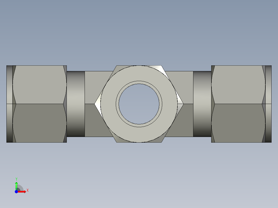 卡套式工业通用硬管接头12_kbu-s前视图