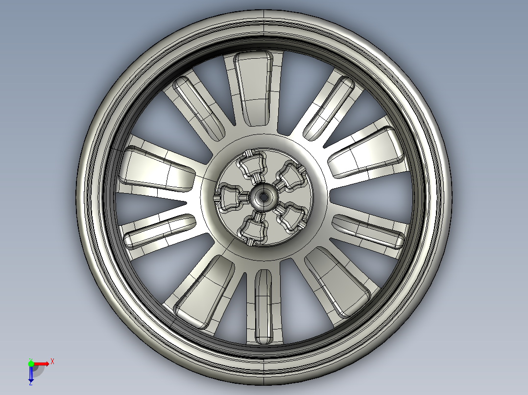 汽车轮毂模型俯视图