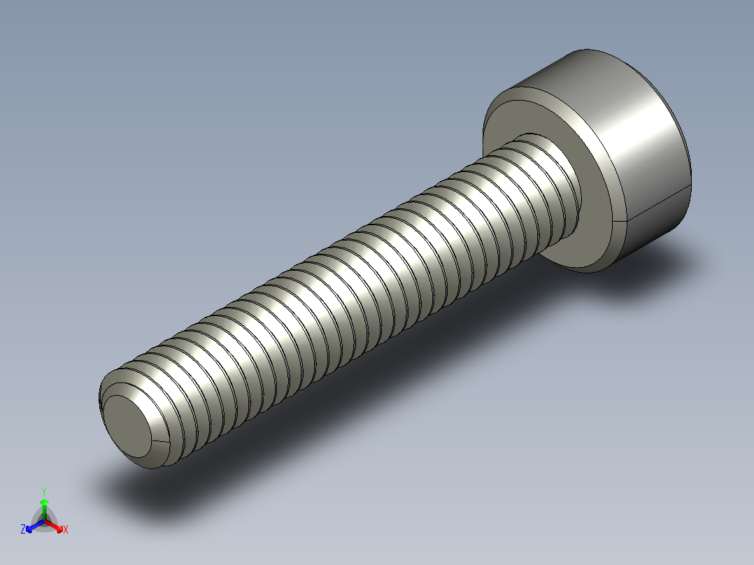 M3 x 0.5mm Thread 16mm LONG SOCKET HEAD CAP SCREW.STEP主视图
