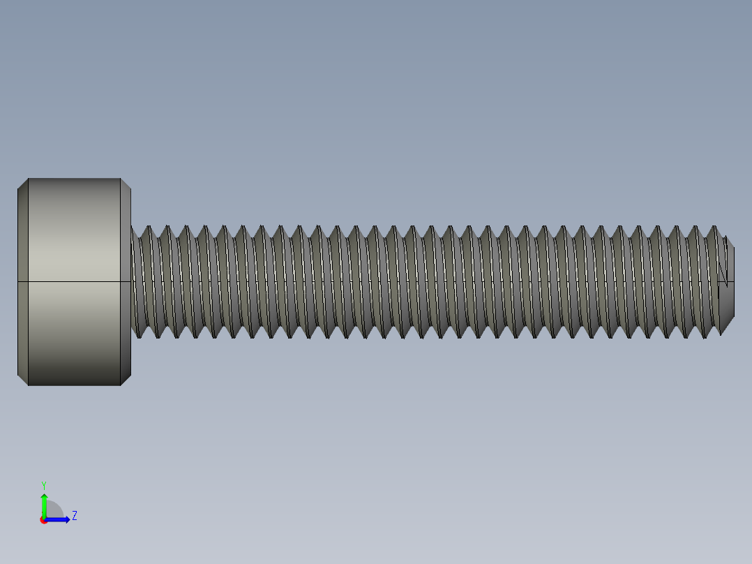 M3 x 0.5mm Thread 16mm LONG SOCKET HEAD CAP SCREW.STEP左视图