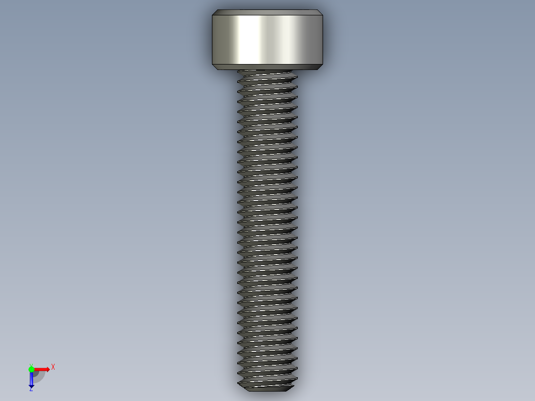 M3 x 0.5mm Thread 16mm LONG SOCKET HEAD CAP SCREW.STEP俯视图
