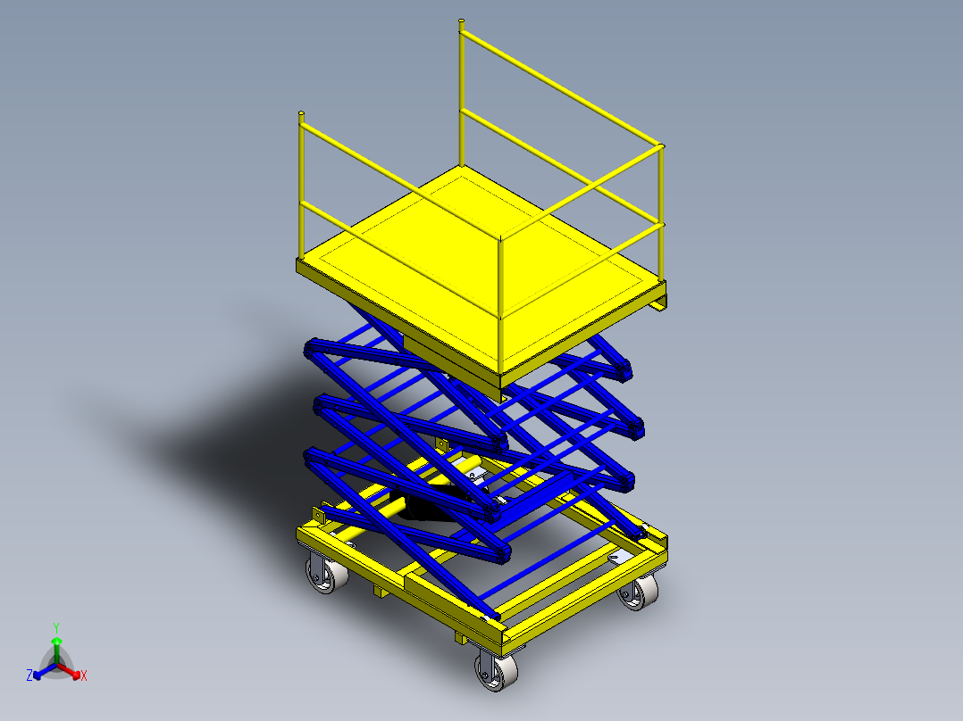 hydralic lift液压提升升降机正等轴测图