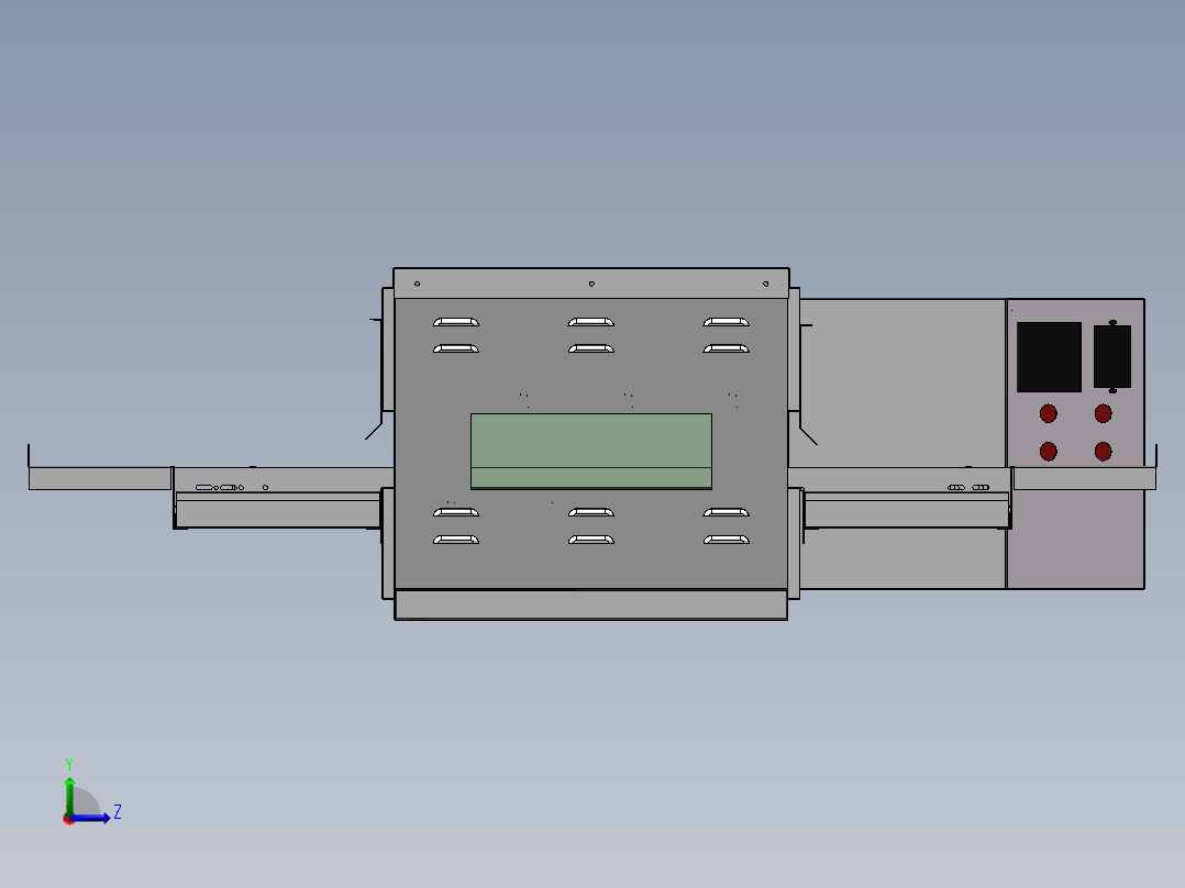 商用链式披萨炉sw16可编辑左视图