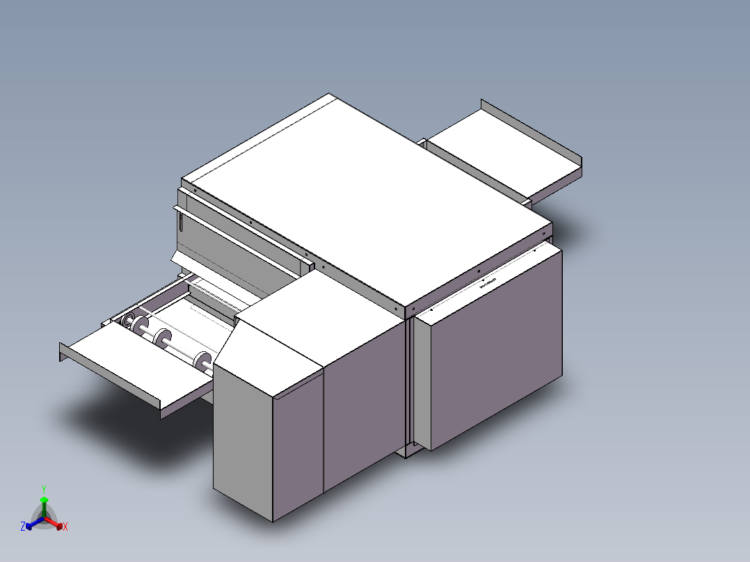 商用链式披萨炉sw16可编辑正等轴测图