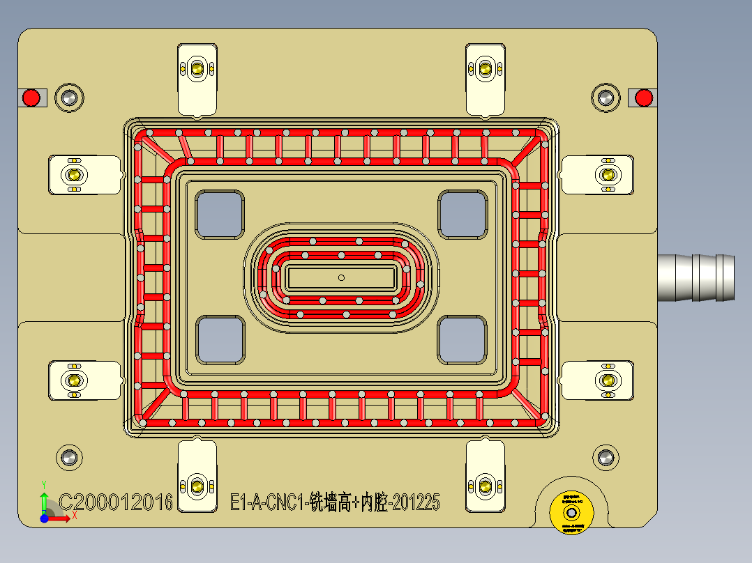 E1-A-笔记本CNC工装夹具三维模型CNC1铣内腔+墙高-210120前视图