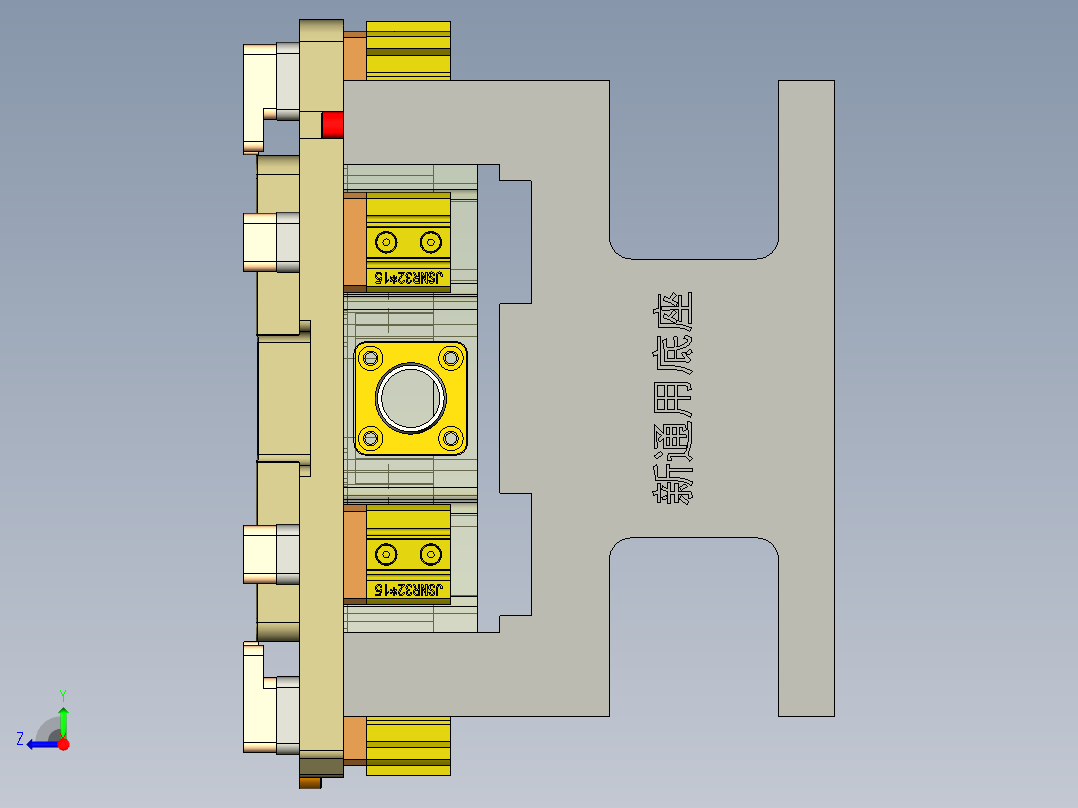 E1-A-笔记本CNC工装夹具三维模型CNC1铣内腔+墙高-210120右视图