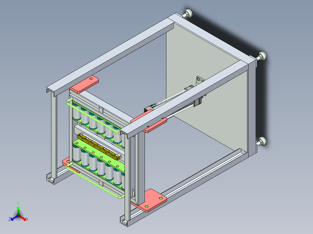 升降辊筒线正等轴测图