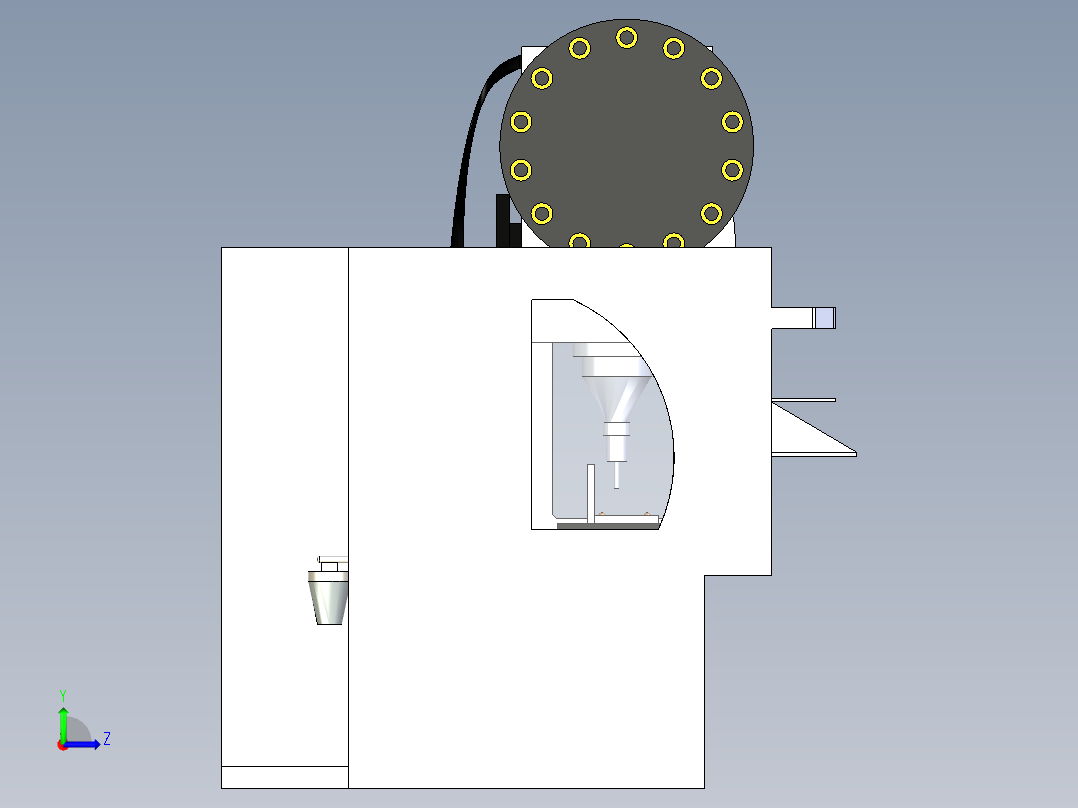 B3004043-哈斯立式CNC车床左视图