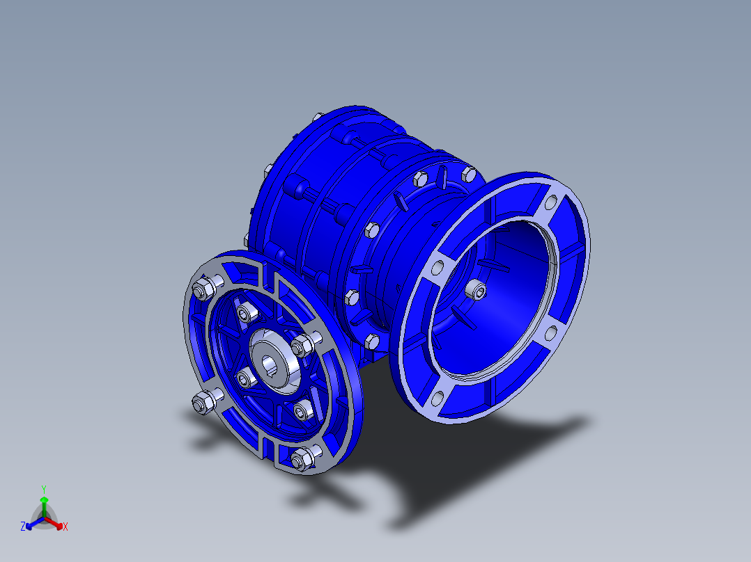减速器STM RMI 63-FL28-M2SX 80B5正等轴测图