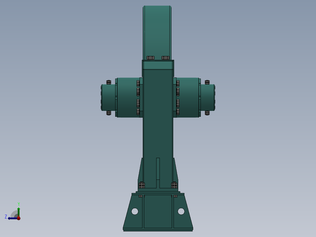 键连接液压盘式制动系统前视图