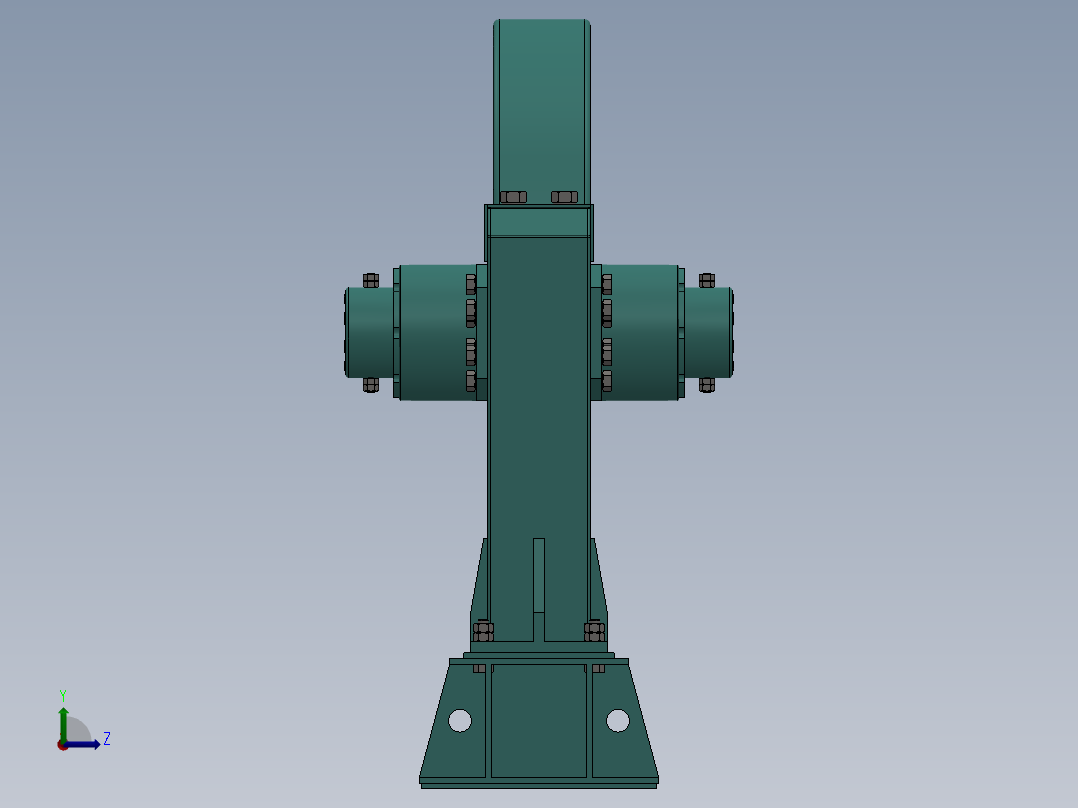 键连接液压盘式制动系统后视图