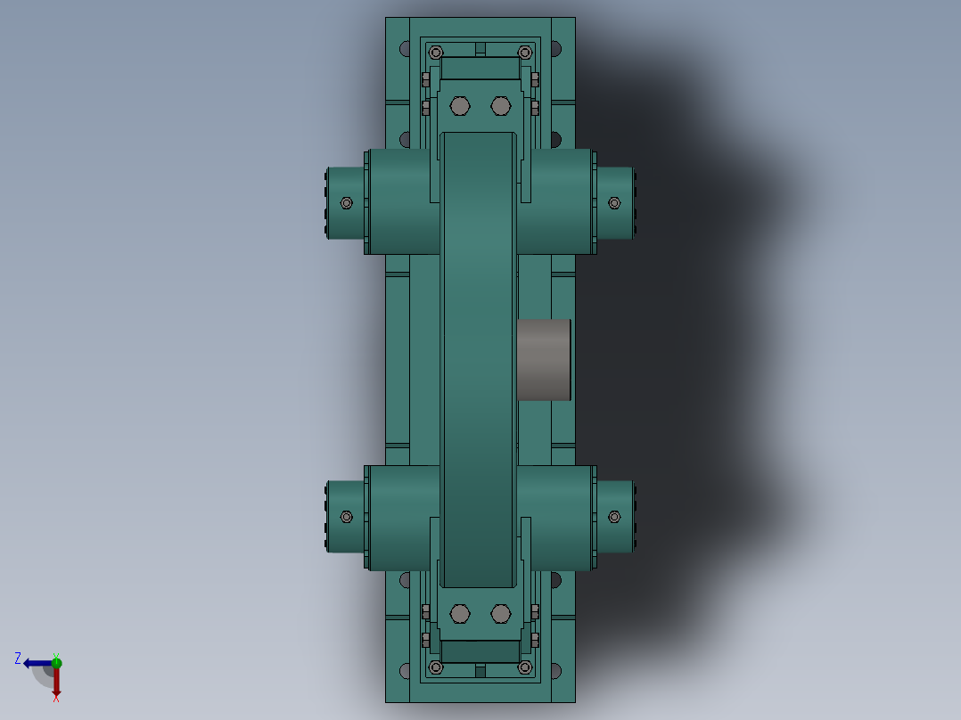 键连接液压盘式制动系统俯视图
