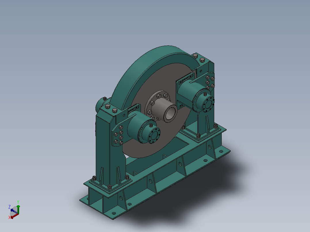 键连接液压盘式制动系统正等轴测图