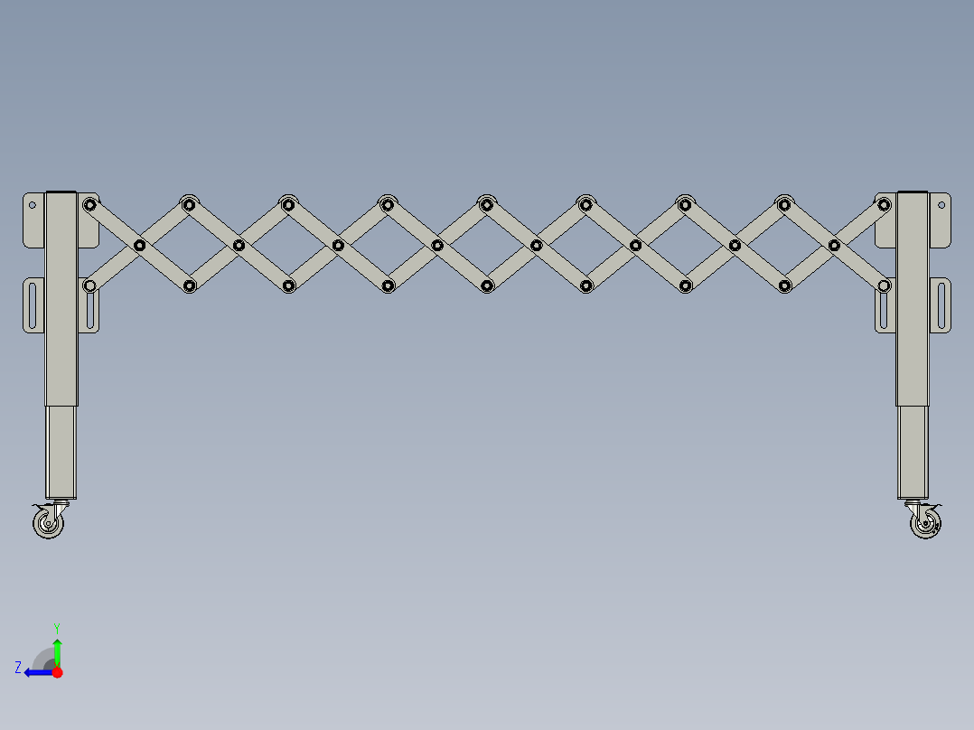 伸缩转弯流水线输送带右视图