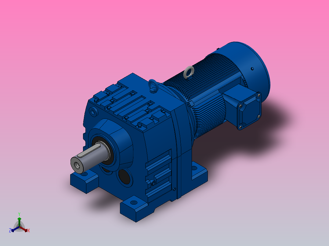 R137底脚轴伸式安装斜齿轮减速机R137-Y11-4P-160M-M1-0°主视图