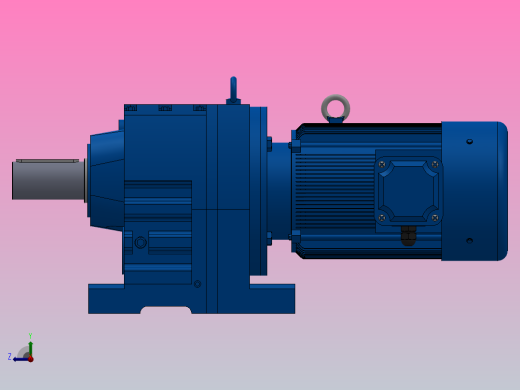 R137底脚轴伸式安装斜齿轮减速机R137-Y11-4P-160M-M1-0°右视缩略图
