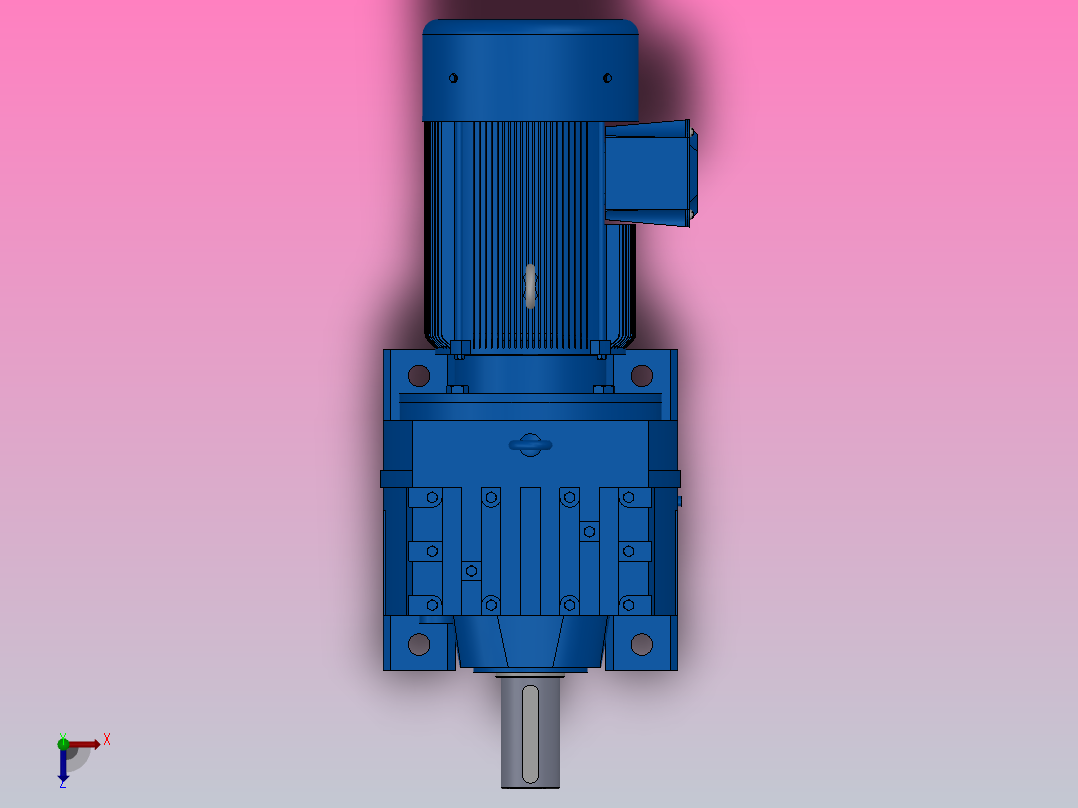 R137底脚轴伸式安装斜齿轮减速机R137-Y11-4P-160M-M1-0°俯视图