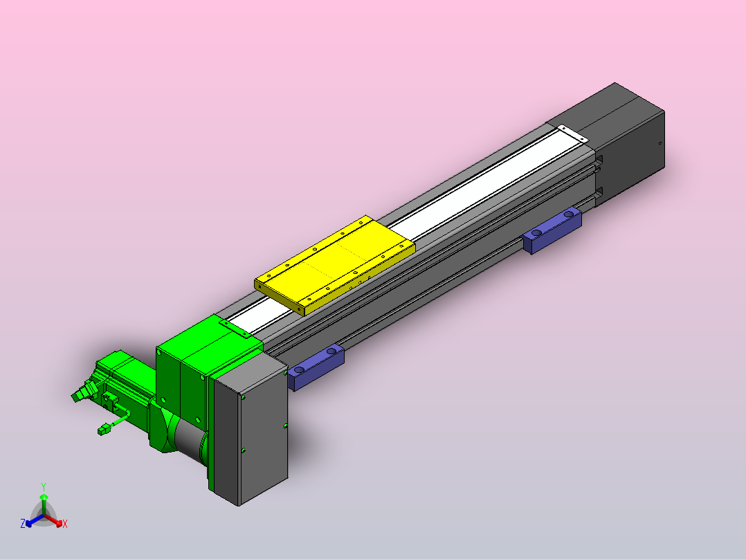 欧规同步带GTB110-750W伺服+行星减速机[GTB85-L20-300-RDT-M750W-C2-N]滑台模组三菱电机主视图