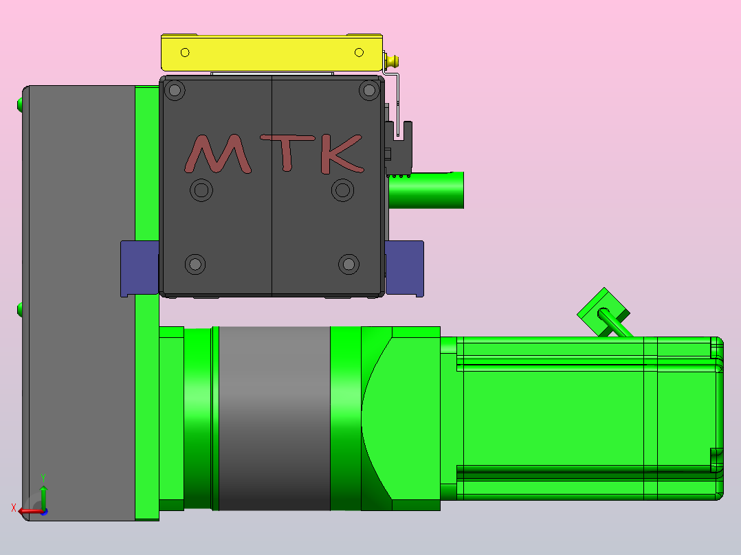 欧规同步带GTB110-750W伺服+行星减速机[GTB85-L20-300-RDT-M750W-C2-N]滑台模组三菱电机后视图