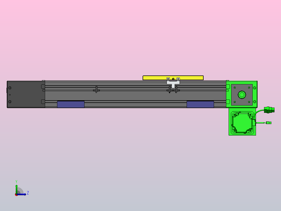 欧规同步带GTB110-750W伺服+行星减速机[GTB85-L20-300-RDT-M750W-C2-N]滑台模组三菱电机左视图