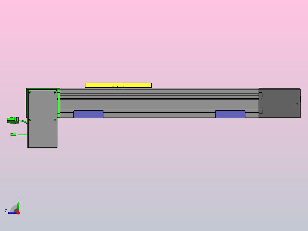 欧规同步带GTB110-750W伺服+行星减速机[GTB85-L20-300-RDT-M750W-C2-N]滑台模组三菱电机右视图