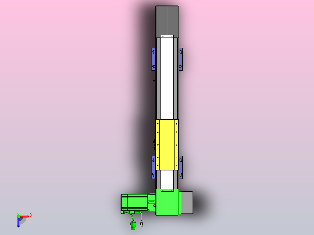 欧规同步带GTB110-750W伺服+行星减速机[GTB85-L20-300-RDT-M750W-C2-N]滑台模组三菱电机俯视图