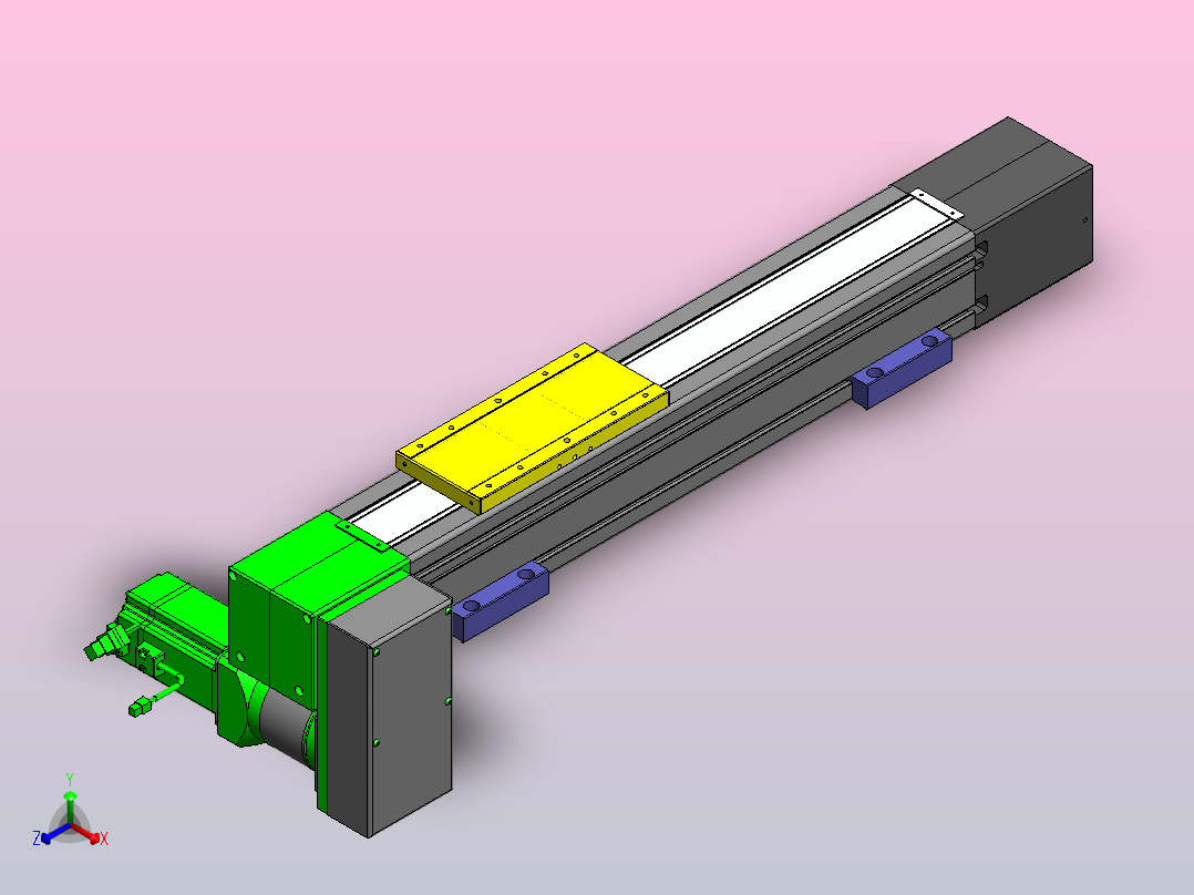 欧规同步带GTB110-750W伺服+行星减速机[GTB85-L20-300-RDT-M750W-C2-N]滑台模组三菱电机正等轴测图