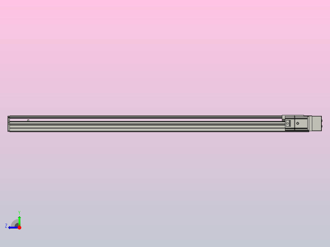 SYS12-BR-1050-200W滚珠花健、支撑座、滚珠丝杠、交叉导轨、直线模组.STEP右视图