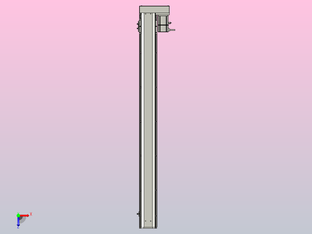 SYS12-BR-1050-200W滚珠花健、支撑座、滚珠丝杠、交叉导轨、直线模组.STEP俯视图