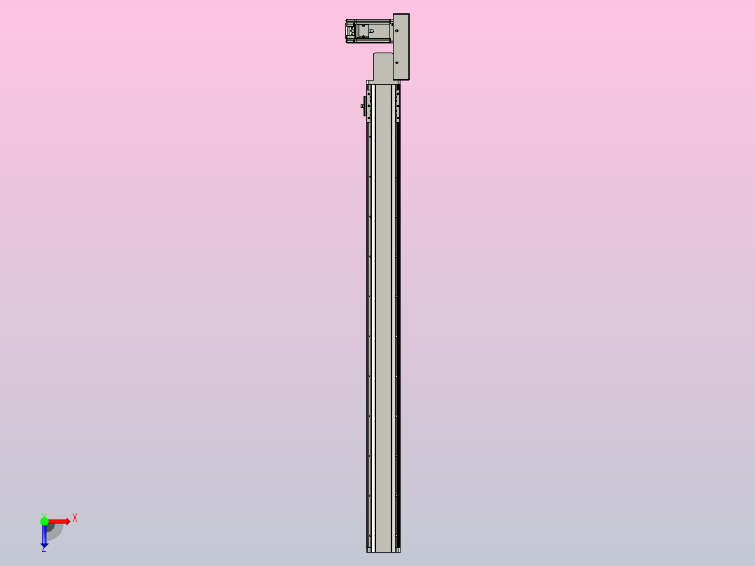 皮带直线轴半封闭可选导轨TPA-HNB-85D-90-L1000-ML-Y-P20-N3俯视图