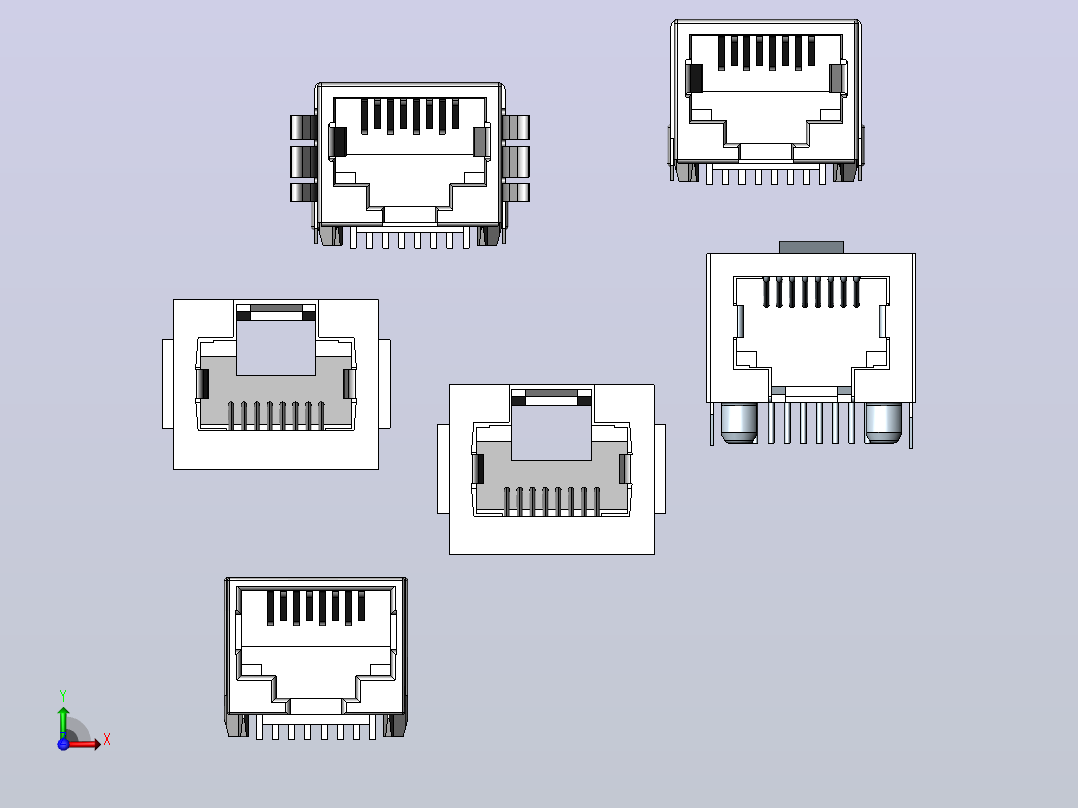 7款进口RJ45连接器 主视图