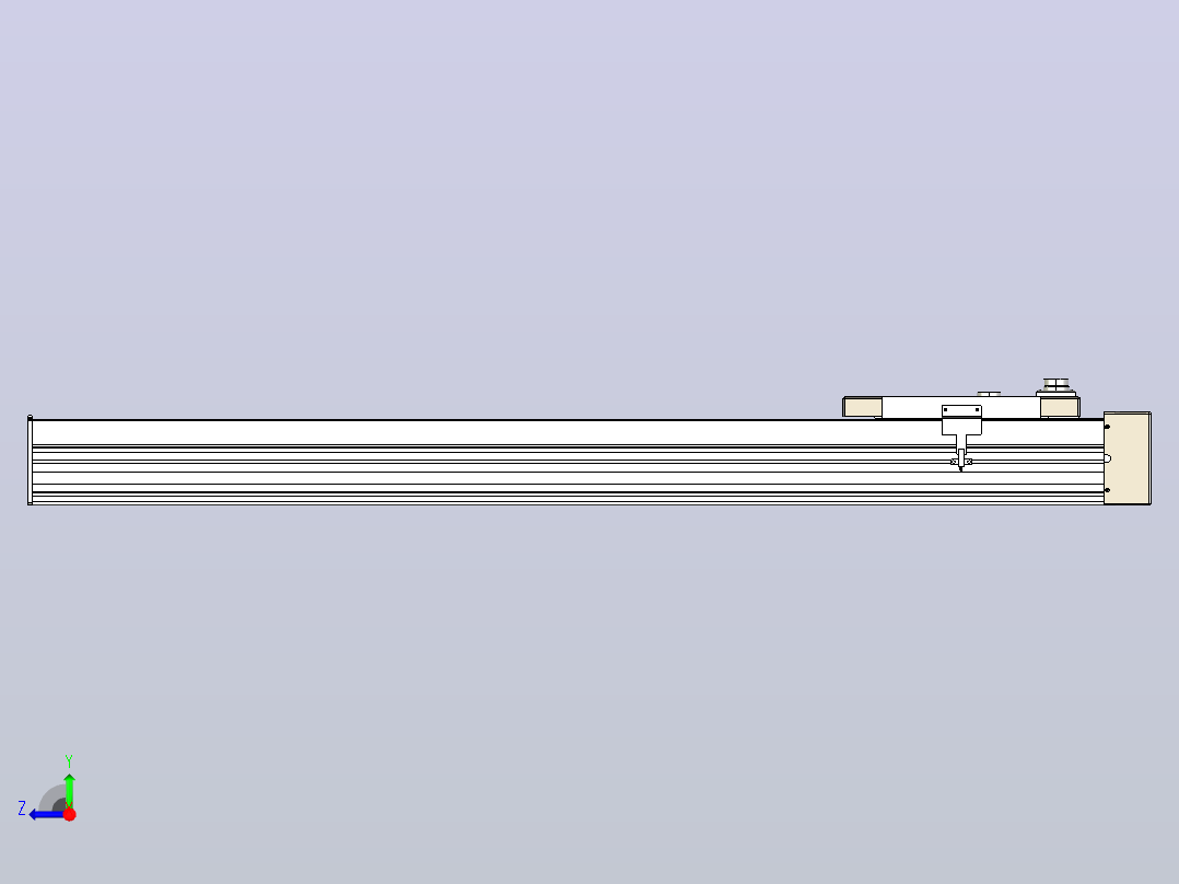滚珠丝杠直线轴带导轨全封闭TPA-HCR-220D-3210C-L1000-MR-Y-P1K-N3右视图