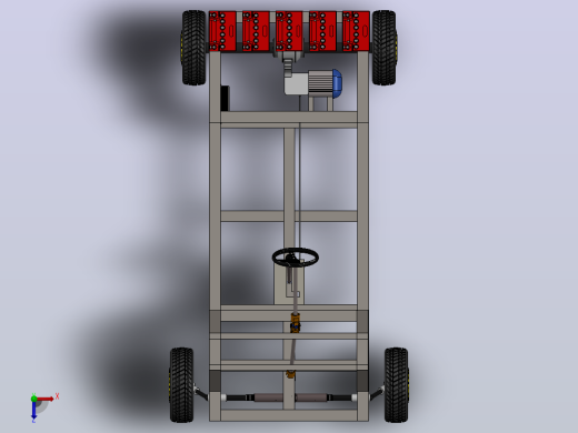 Solidworks中的汽车底盘设计俯视缩略图