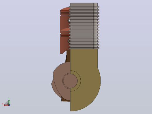 solidworks中四缸四冲程发动机的三维模型后视缩略图