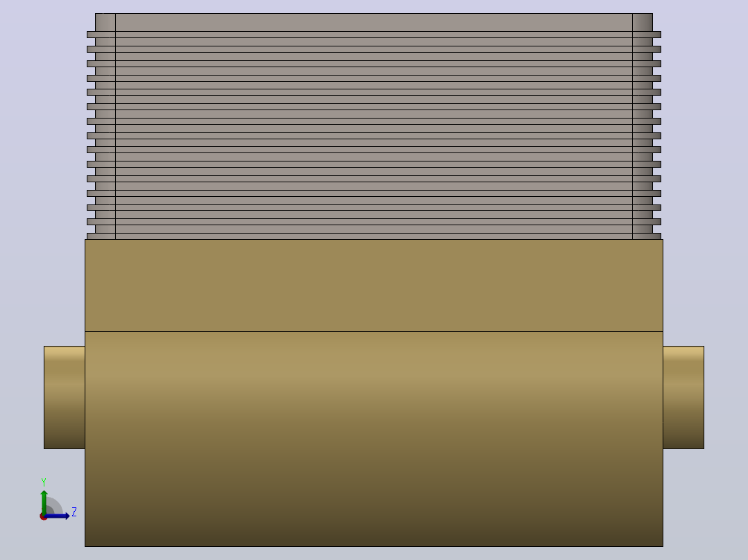 solidworks中四缸四冲程发动机的三维模型左视图