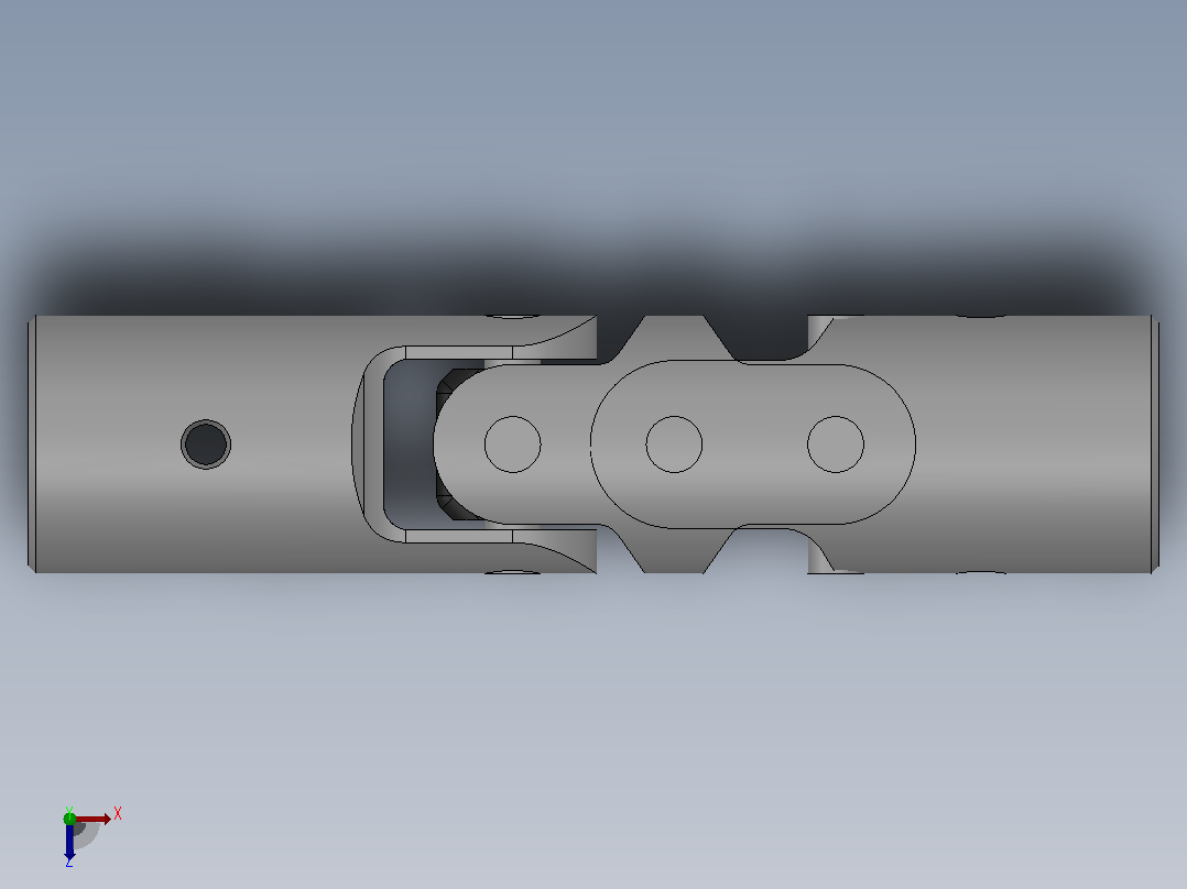 万向联轴器WX1-PB-Φ8／ΦWX,WXD型小型十字轴万向联轴器俯视图