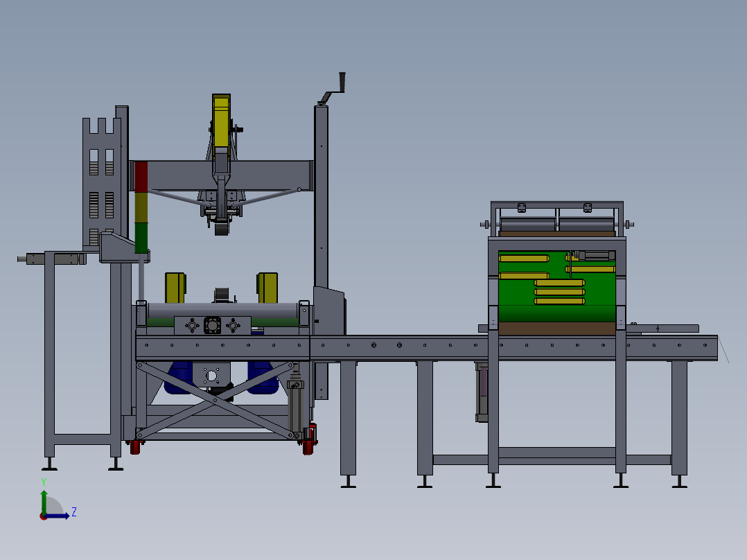 装箱称重封箱流水线左视图