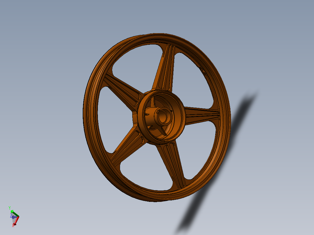 摩托车前轮圈总成3D模型