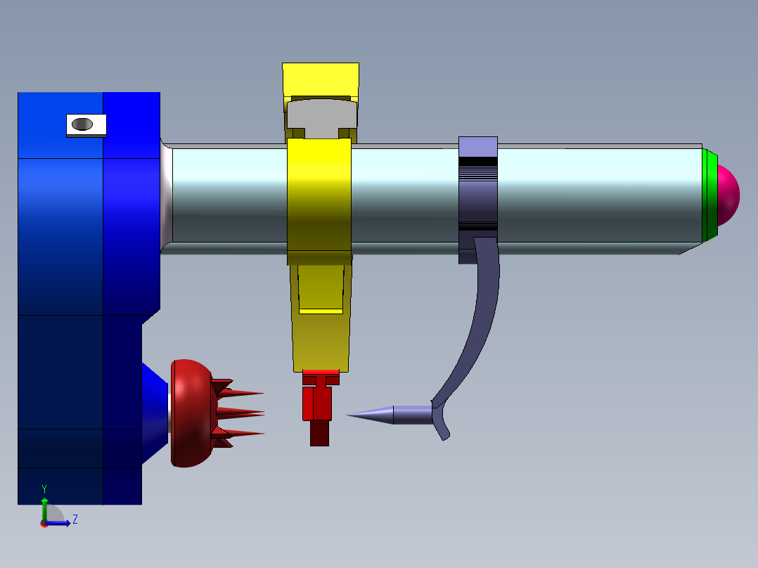 单工位水果切削机设计三维SW模型左视图