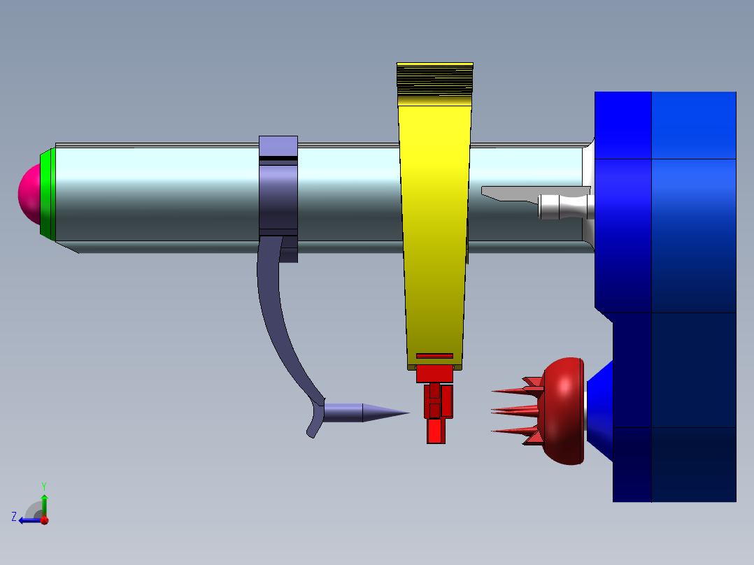 单工位水果切削机设计三维SW模型右视图