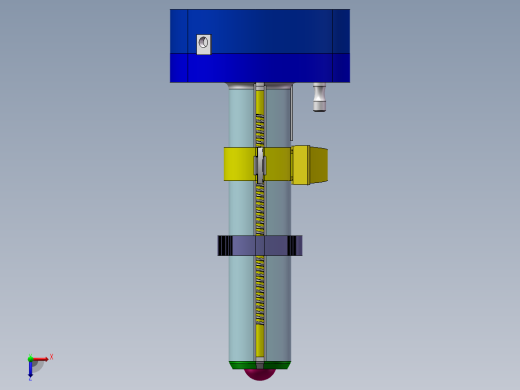 单工位水果切削机设计三维SW模型俯视缩略图