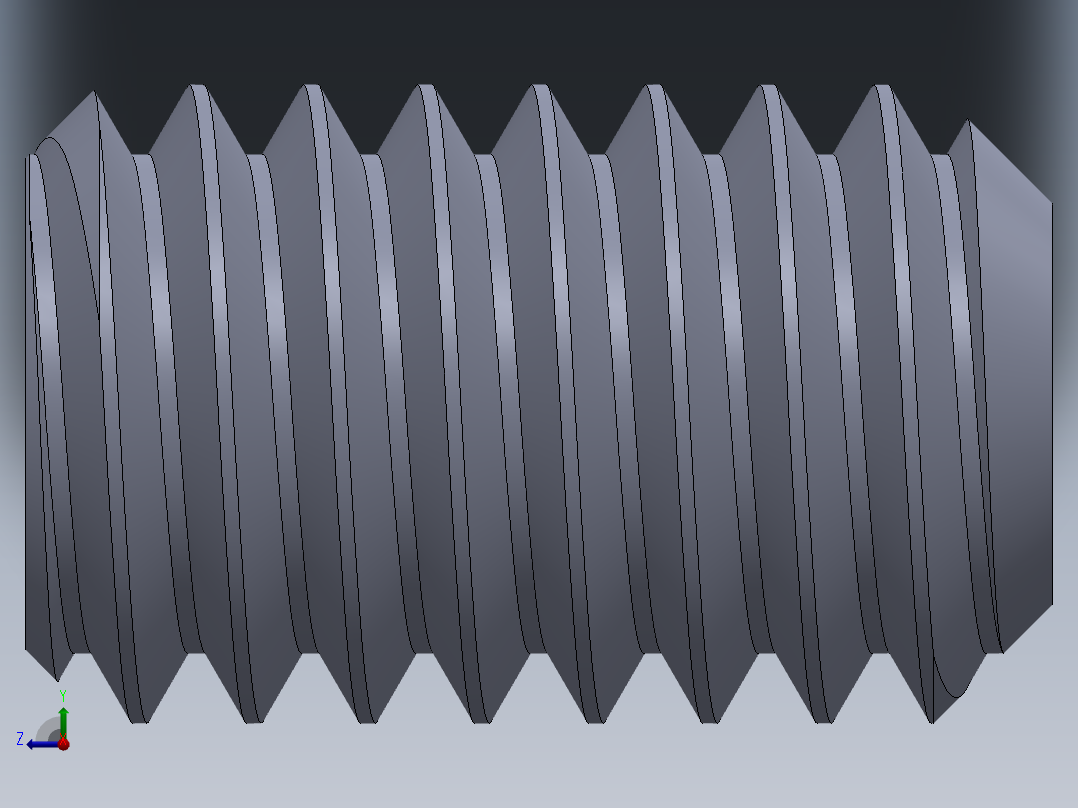 UNC 平头紧定螺钉-UNC SET SCREW 0.3125 x0.500.SLDPRT右视图