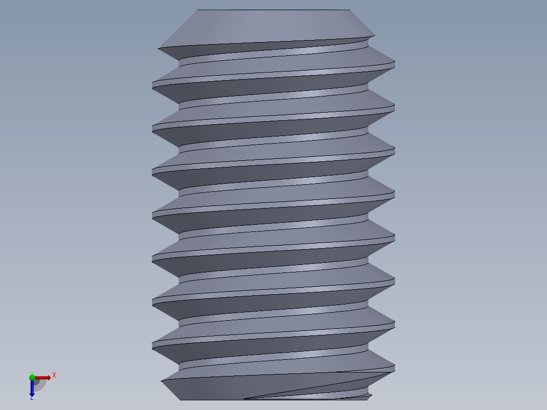 UNC 平头紧定螺钉-UNC SET SCREW 0.3125 x0.500.SLDPRT俯视图