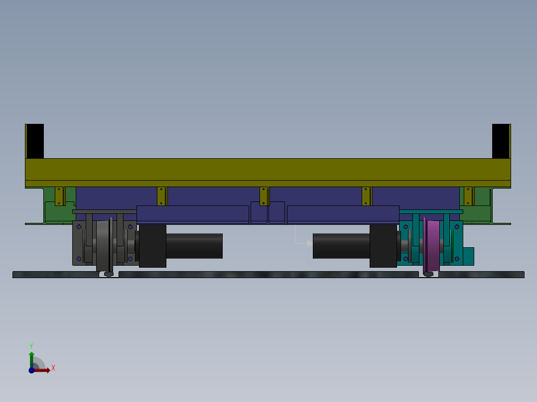 轨道平板车前视图