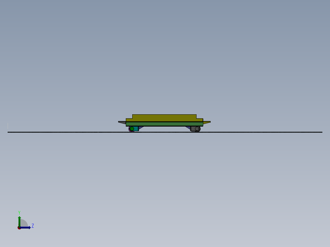 轨道平板车左视图