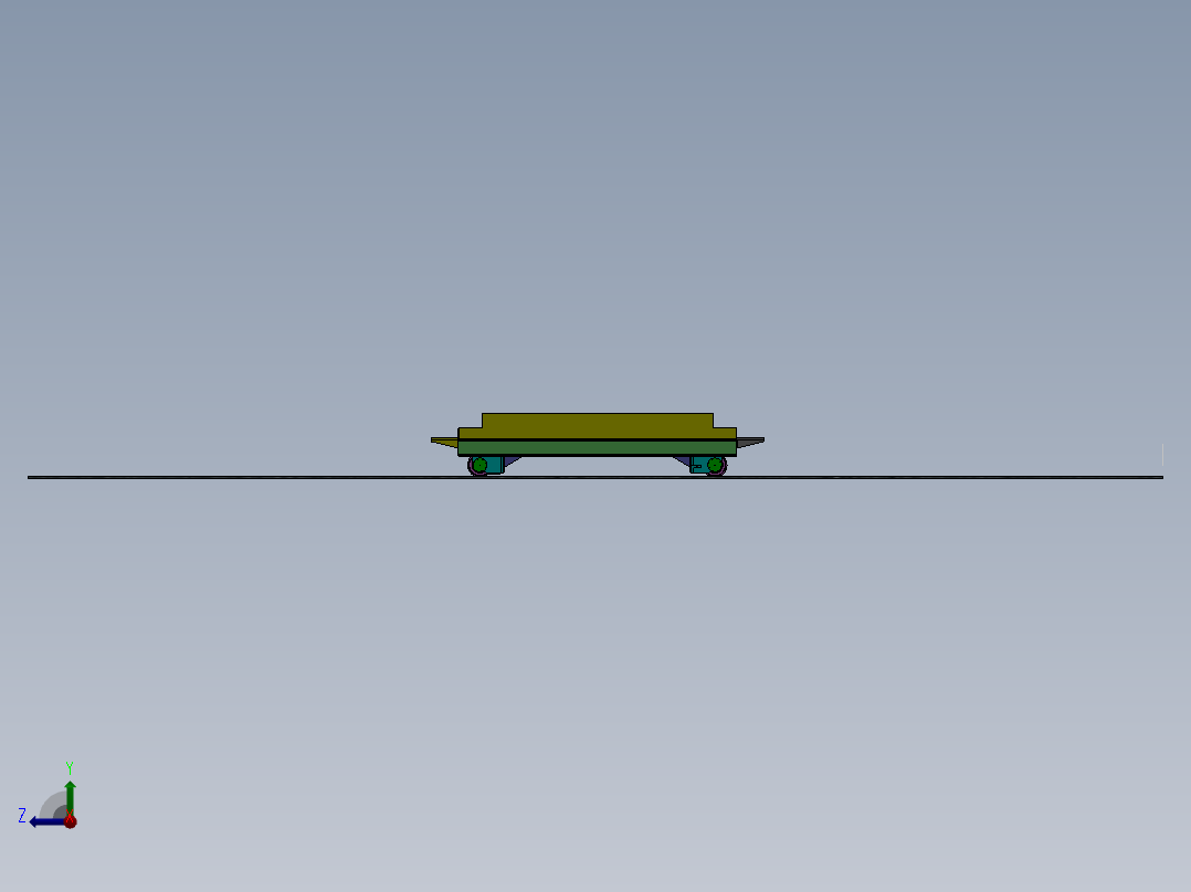 轨道平板车右视图