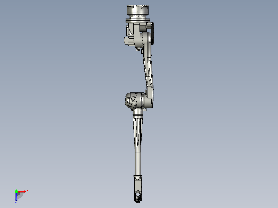 川崎rs015X六轴加长臂焊接工业机器人三维模型资料俯视图