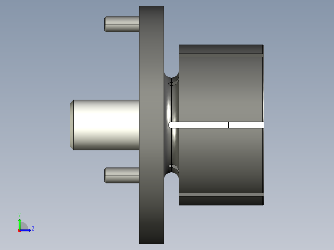 中心夾持座2334(B)-3D多系列多零件图纸模型左视图