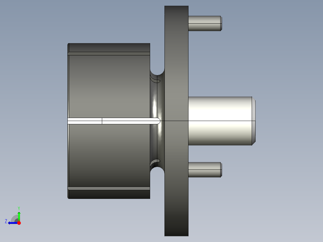 中心夾持座2334(B)-3D多系列多零件图纸模型右视图